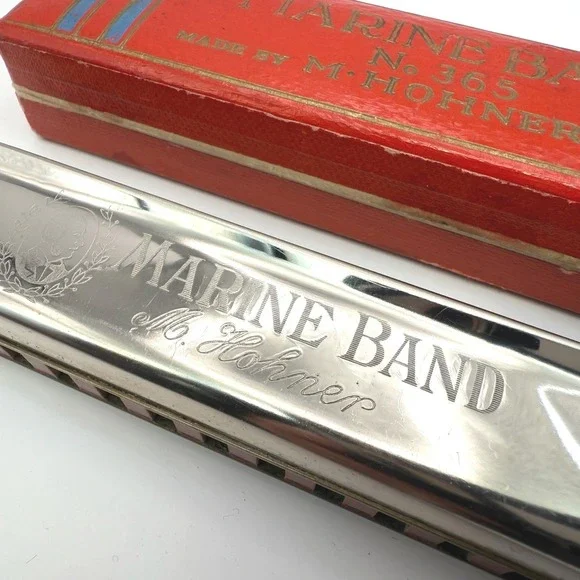 Vintage Hohner Marine Band No. 365 Harmonica‎ Germany w/ Original Box
